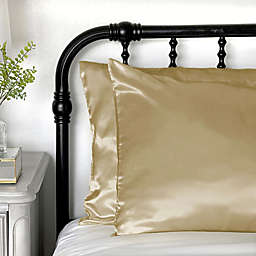 Morning Glamour® Satin Standard Pillowcases in Gold (Set of 2)