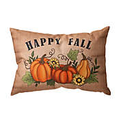 Glitzhome&reg; Faux Burlap Fall Pumpkin Rectangular Throw Pillow