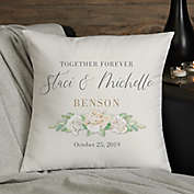 Floral Anniversary Personalized 14&quot; Velvet Throw Pillow