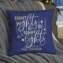 Hanukkah Personalized 14-Inch Square Throw Pillow