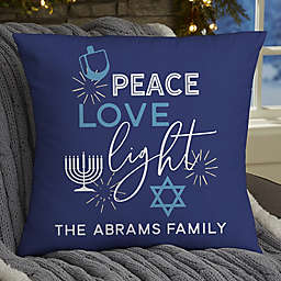 Hanukkah Personalized 18-Inch Square Throw Pillow