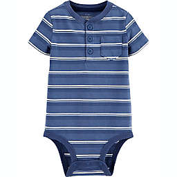 OshKosh B'gosh® Striped Henley Bodysuit in Blue