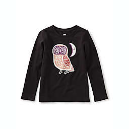 Tea Collection Cute Hoot Glow in the Dark Graphic Tee in Black