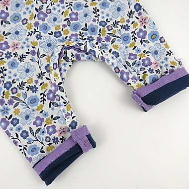 The Honest Company&reg; Floral Reversible Organic Cotton Coverall in Purple. View a larger version of this product image.