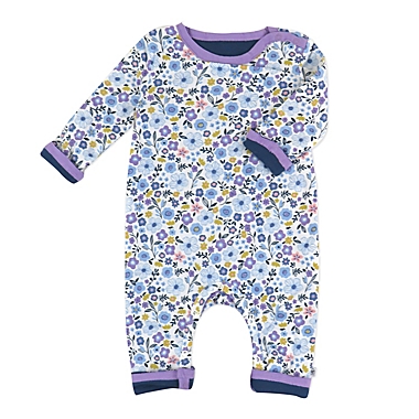 The Honest Company&reg; Floral Reversible Organic Cotton Coverall in Purple. View a larger version of this product image.