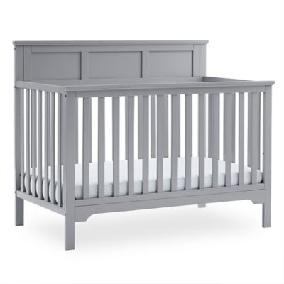 Delta Children Sweet Beginnings Hart Flat Top 6-in-1 Convertible Crib in Grey