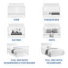 Alternate image 5 for Delta Children Sweet Beginnings Hart Flat Top 6-in-1 Convertible Crib in Bianca White