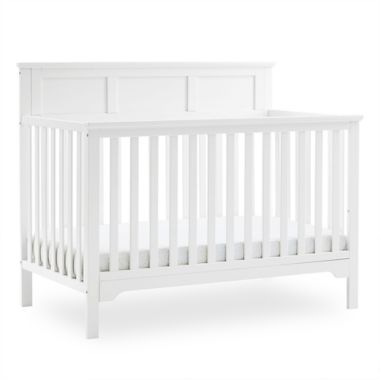 Delta Children Sweet Beginnings Hart Flat Top 6-in-1 Convertible Crib in Bianca White. View a larger version of this product image.