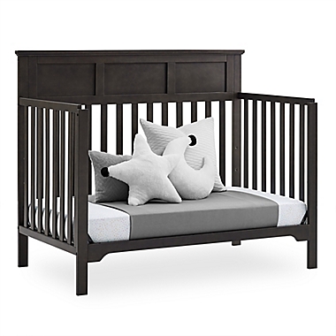 Delta Children Sweet Beginnings Hart Flat Top 6-in-1 Convertible Crib in Stone Grey. View a larger version of this product image.