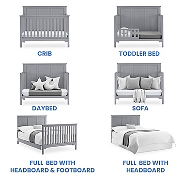 Delta Children Sweet Beginnings Sage Flat Top 6-in-1 Convertible Crib in Grey. View a larger version of this product image.