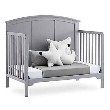 Delta Children Sweet Beginnings Sage Curve Top 6-in-1 Convertible Crib in Grey. View a larger version of this product image.