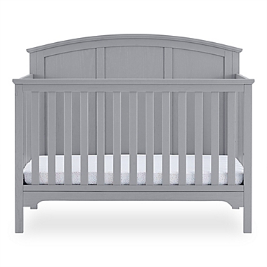 Delta Children Sweet Beginnings Sage Curve Top 6-in-1 Convertible Crib in Grey. View a larger version of this product image.