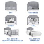Alternate image 6 for Delta Children Sweet Beginnings Sage Curve Top 6-in-1 Convertible Crib in Grey