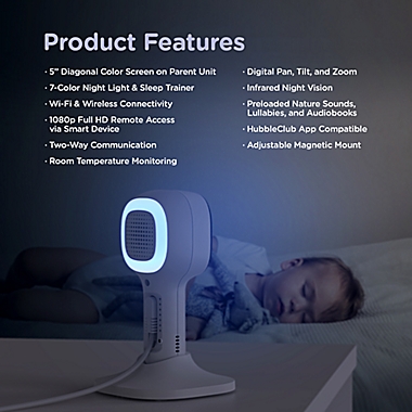 Nursery Pal Cloud Twin 5&quot; Smart Baby Monitor with Night Light. View a larger version of this product image.