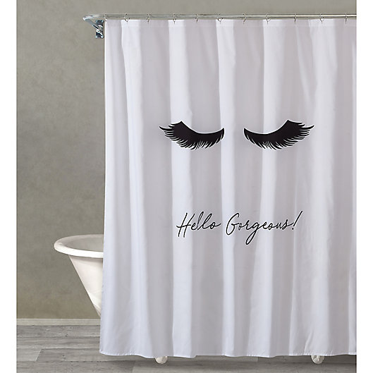 Lash Out Loud Shower Curtain In Grey, Wrap Around Shower Curtain Rod Canada