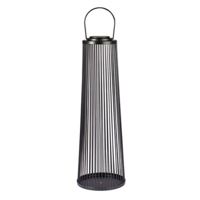 Large String Design Outdoor Solar Lantern in Black