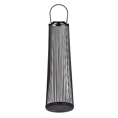 Studio 3B&trade; Large String Design Solar Lantern in Black. View a larger version of this product image.