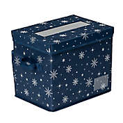 Honey-Can-Do&reg; Deluxe Ornament Holiday Storage Cube in Blue/Snow