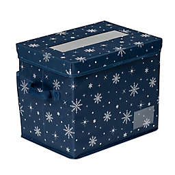 Honey-Can-Do® Deluxe Ornament Holiday Storage Cube in Blue/Snow