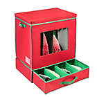 Alternate image 2 for Honey-Can-Do&reg; Compartment Holiday Decorations Storage Box in Red