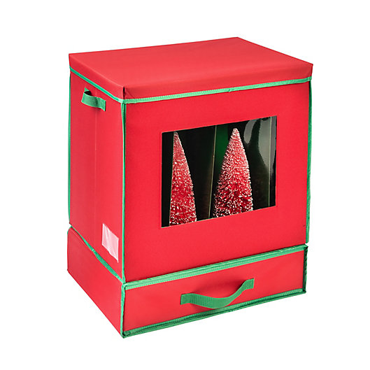 Alternate image 1 for Honey-Can-Do® Compartment Holiday Decorations Storage Box in Red
