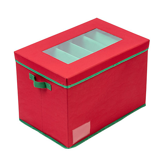 Alternate image 1 for Honey-Can-Do® Christmas Tree Lighting Storage Box in Red