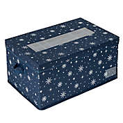 Honey-Can-Do&reg; Large Deluxe Christmas Ornament Storage Cube in Blue/Snow