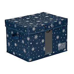 Honey-Can-Do® Deluxe Holiday Storage Box in Blue/Snow