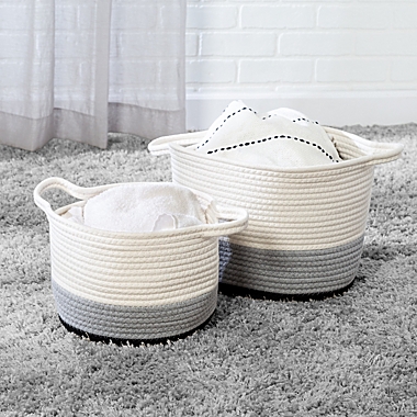 Honey -Can-Do&reg; Nesting Cotton Rope Storage Baskets (Set of 2). View a larger version of this product image.
