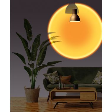 Brilliant Ideas Sunset Projection LED Table Lamp in Black. View a larger version of this product image.