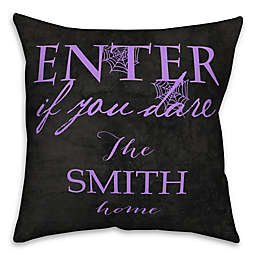 Designs Direct Enter if You Dare Personalized Square Halloween Throw Pillow in Black
