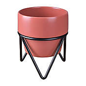 Studio 3B&trade; Rockwell 10-Inch Ceramic Planter in Terracotta with Metal Stand