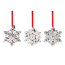 Lenox® Mini Metal Snowflake Christmas Ornaments in Silver (Set of 3)