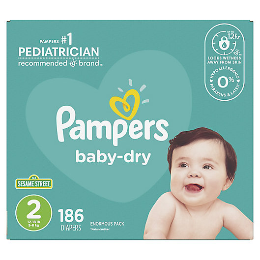 Pampers 12 Hr Baby Dry Disposable Baby Diapers 1,2,3,4,5,6 Choose Your Size New
