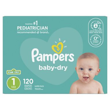 Kast Beknopt wit Pampers® Baby-Dry 120-Count Size 1 Disposable Super Pack Diapers | Bed Bath  & Beyond