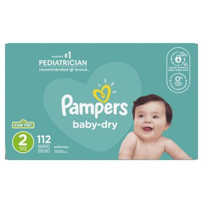deelnemer Vertrouwen op Garderobe Pampers® Baby-Dry 112-Count Size 2 Disposable Super Pack Diapers | Bed Bath  & Beyond