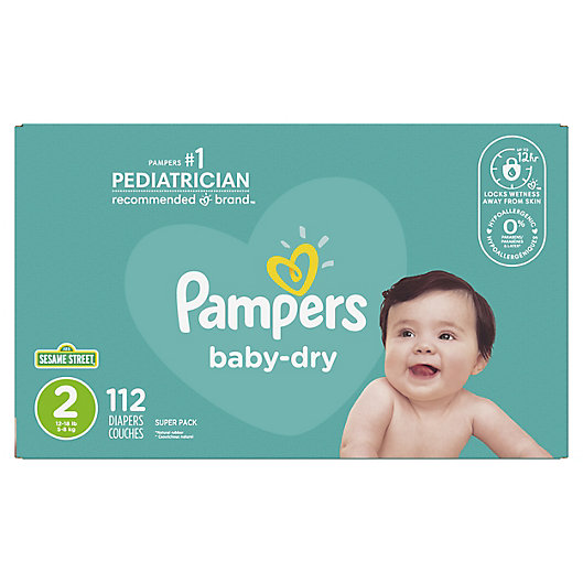 Alternate image 1 for Pampers® Baby-Dry 112-Count Size 2 Disposable Super Pack Diapers