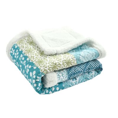 Big Soft Boho Blanket Fleece Throw Blanket for Bed Blue White Cute Dinosaur Leaves Ultra-Soft Blanket 80x60 