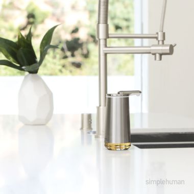 simplehuman&reg; Foam Sensor Pump Soap Dispenser in Brushed Stainless Steel. View a larger version of this product image.