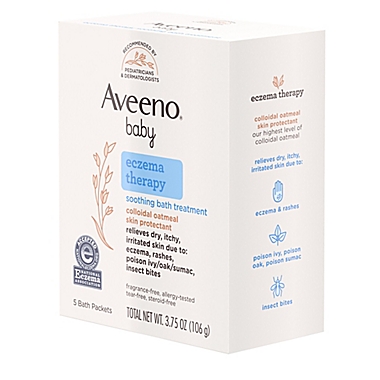 Aveeno&reg; Baby&reg; 5-Count Eczema Therapy Soothing Bath Packs. View a larger version of this product image.