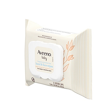 Aveeno&reg; Baby 25-Count Sensitive Skin Baby Hand &amp; Face Wipes. View a larger version of this product image.