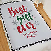 Best Gift Ever Personalized 50-Inch x 60-Inch Tie Blanket