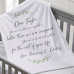 Letter To Baby Personalized Plush Fleece Baby Blanket