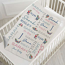 Blooming Baby Girl Personalized Quilted Blanket
