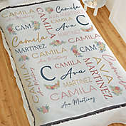 Blooming Baby Girl Personalized 56-Inch x 60-Inch Woven Throw Blanket