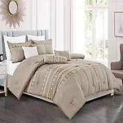 ESCA Home Pisces 7-Piece Comforter Set in Taupe