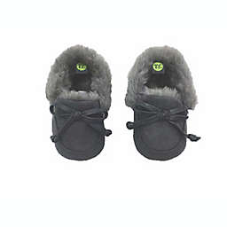 Stepping Stones Size 3-6M Faux Suede Slipper in Charcoal