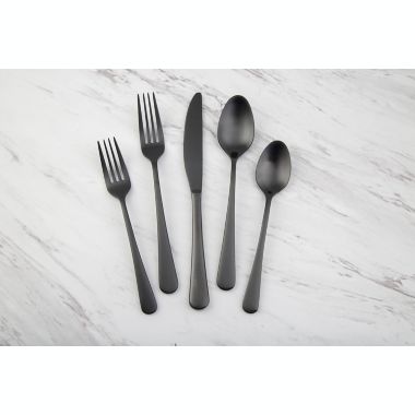 Our Table&trade; Connor Satin 20-Piece Flatware Set in Black. View a larger version of this product image.