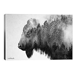 iCanvas Black & White Bison 8-Inch x 12-Inch Canvas Wall Art