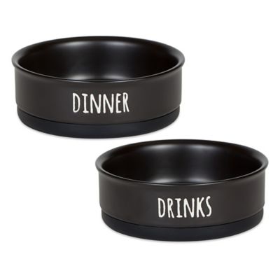 DII&reg; Bone Dry 2-Piece Dinner/Drinks Pet Bowls Set
